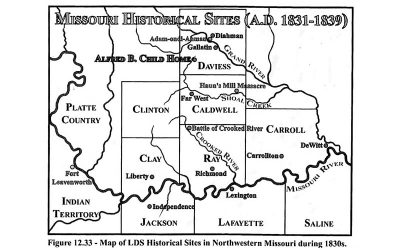 1831-39 Map: Significant Mormon Sites in NW Missouri