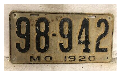 1920: Early Cars, Car Tags and Vehicle Licenses