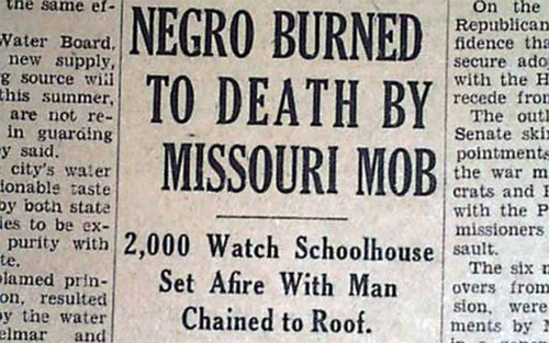 1931: Mob Burns Shike Smith to His Death Atop School House