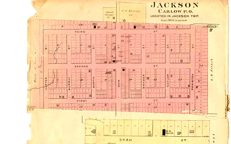 1898 Plat Map: Carlow in Jackson Twp., Daviess County, MO