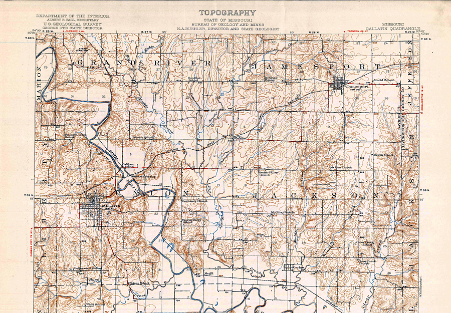 1920 Topography Map: Daviess County, MO