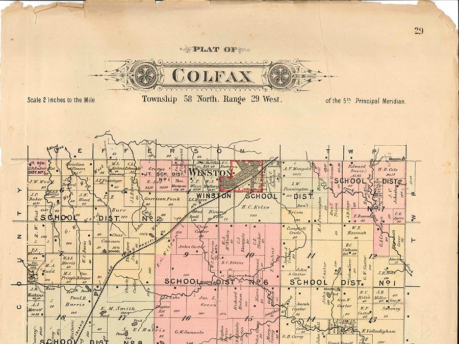 1898: Plat Map of Salem-Colfax Townships in Daviess County