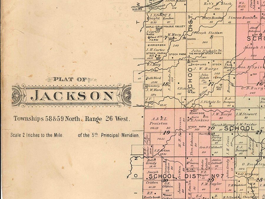 1898: Plat Map of Jackson Township in Daviess County