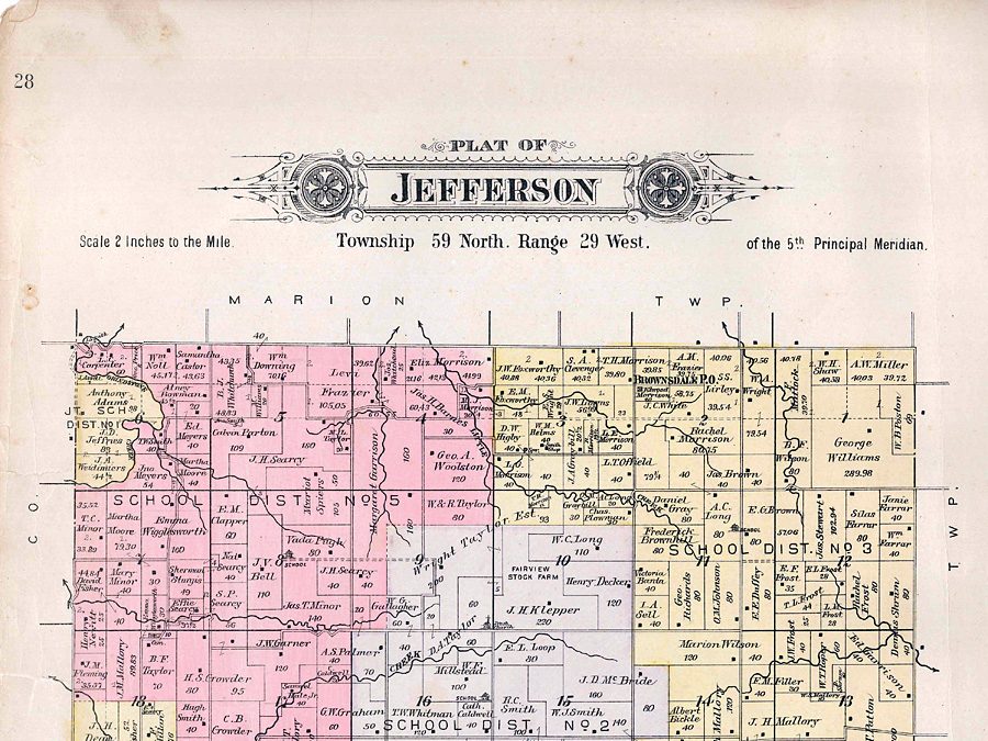 1898: Plat Map of Jefferson Township in Daviess County