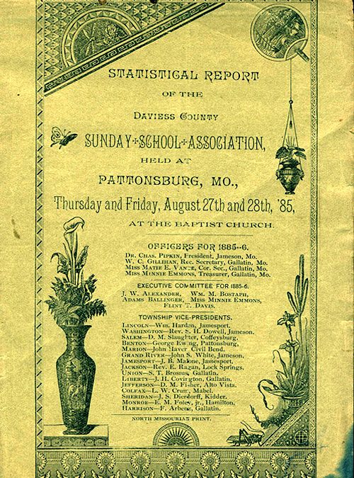 1885: Daviess County Sunday School Report
