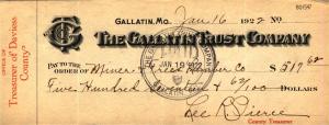 Gallatin Trust Company 1922