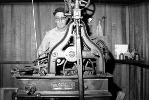 Clock Keeper Buster Gordon at the Seth Thomas Clock 1986