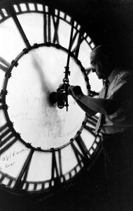 Joseph Snyder inspects Seth Thomas Clock 1992