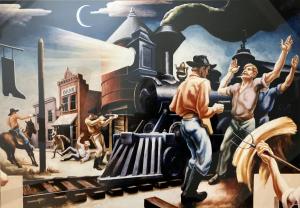 Outlaws in Thomas Hart Benton Mural