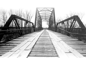 Steel Truss, Wooden Plank Bridges over the Grand River