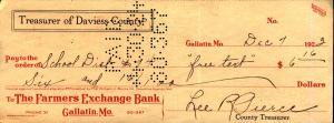 School District Check 1923