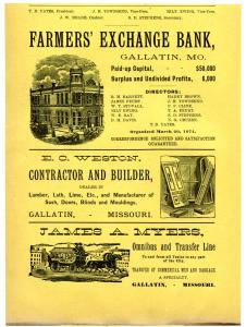 Farmers' Exchange Bank advertisement