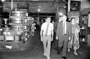 Gov. Carnahan Tours Landmark Manufacturing of Gallatin, MO 1993