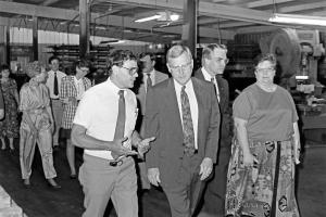 Gov. Carnahan Tours Landmark Manufacturing of Gallatin, MO 1993