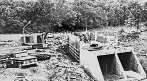 Constructing Large Spillways at Lake Viking 1967