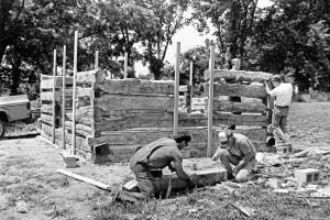 Pioneer Log Cabin at Lions Club Park in Gallatin, MO 2001