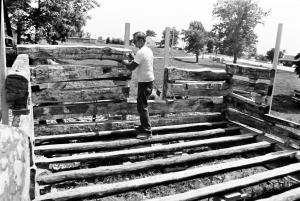 Pioneer Log Cabin at Lions Club Park in Gallatin, MO 2001