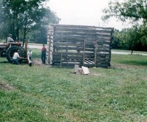 Pioneer Log Cabin at Lions Club Park in Gallatin, MO 2001
