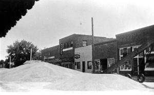 Grain Piled on Pattonsburg Streets, 1955