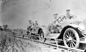 Cars Rolling Along on the Railroad Bed