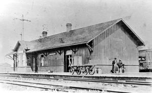 Burlington Railroad Depot at Kidder, MO 1911